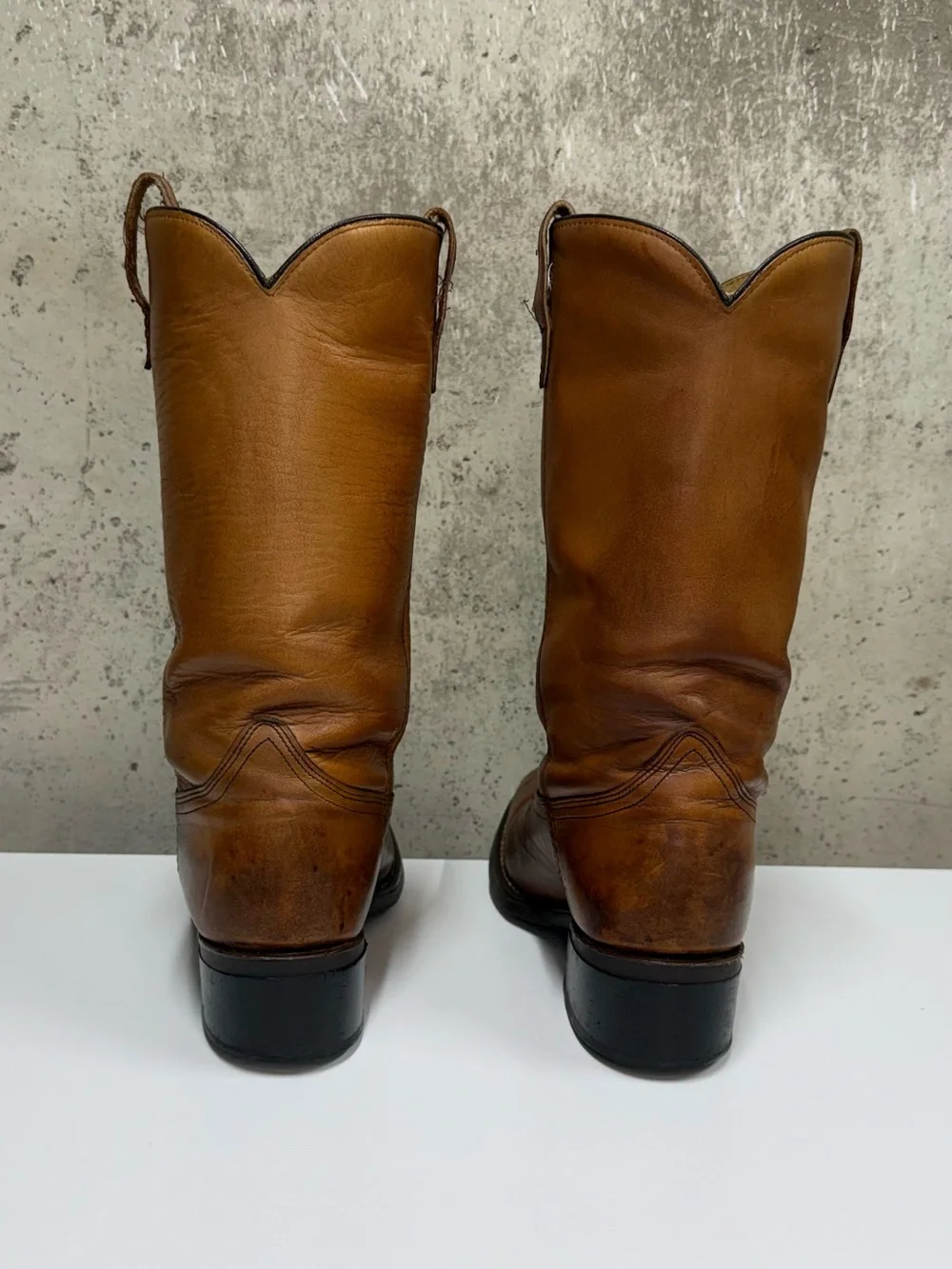 Vintage ACME Cowboy Boots Mens 8 EW Brown Leather Made USA